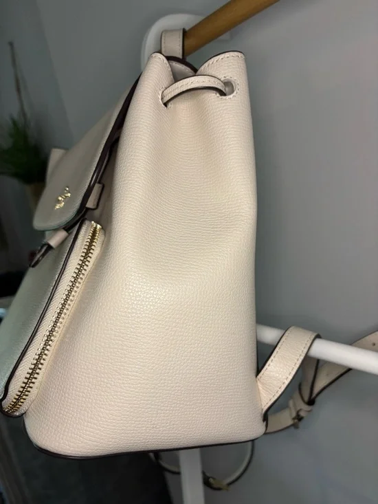 kate spade Cream Pebbled Leather Backpack with Front Pocket - Picture 6 of 16